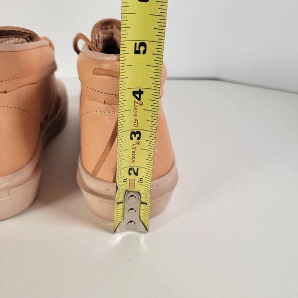 Clean Weather Vegan Raw Undyed Tan Leather Unisex Sneaker Women Size 9 1/2 - Picture 11 of 14